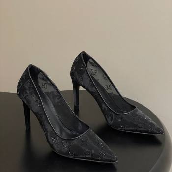 Louis Vuitton Gala Pumps 8cm in Mesh and Strass Black 2025 1AIELK (MD-251022124)