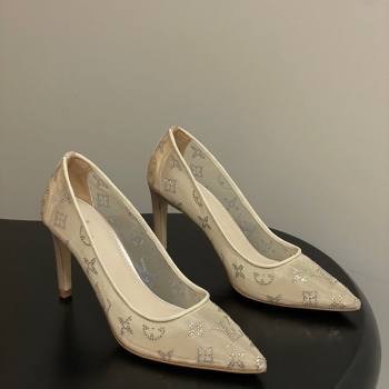 Louis Vuitton Gala Pumps 8cm in Mesh and Strass Nude 2025 1AIELK (MD-251022125)