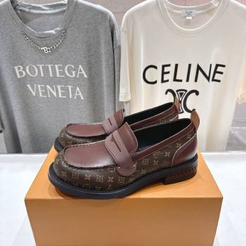 Louis Vuitton LV Bubble Loafers in Monogram Canvas and Leather Brown 2025 1AIJHI (MD-251022069)