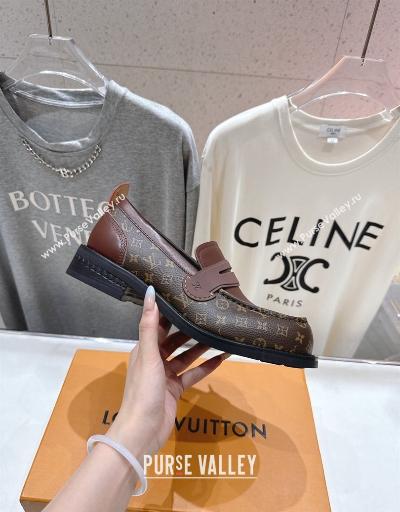 Louis Vuitton LV Bubble Loafers in Monogram Canvas and Leather Brown 2025 1AIJHI (MD-251022069)