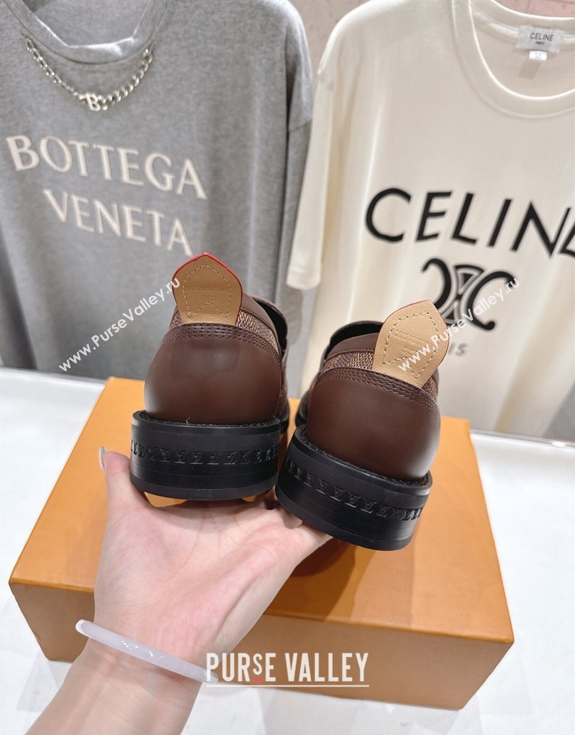 Louis Vuitton LV Bubble Loafers in Damier Canvas and Leather Brown 2025 1AIJHI (MD-251022071)