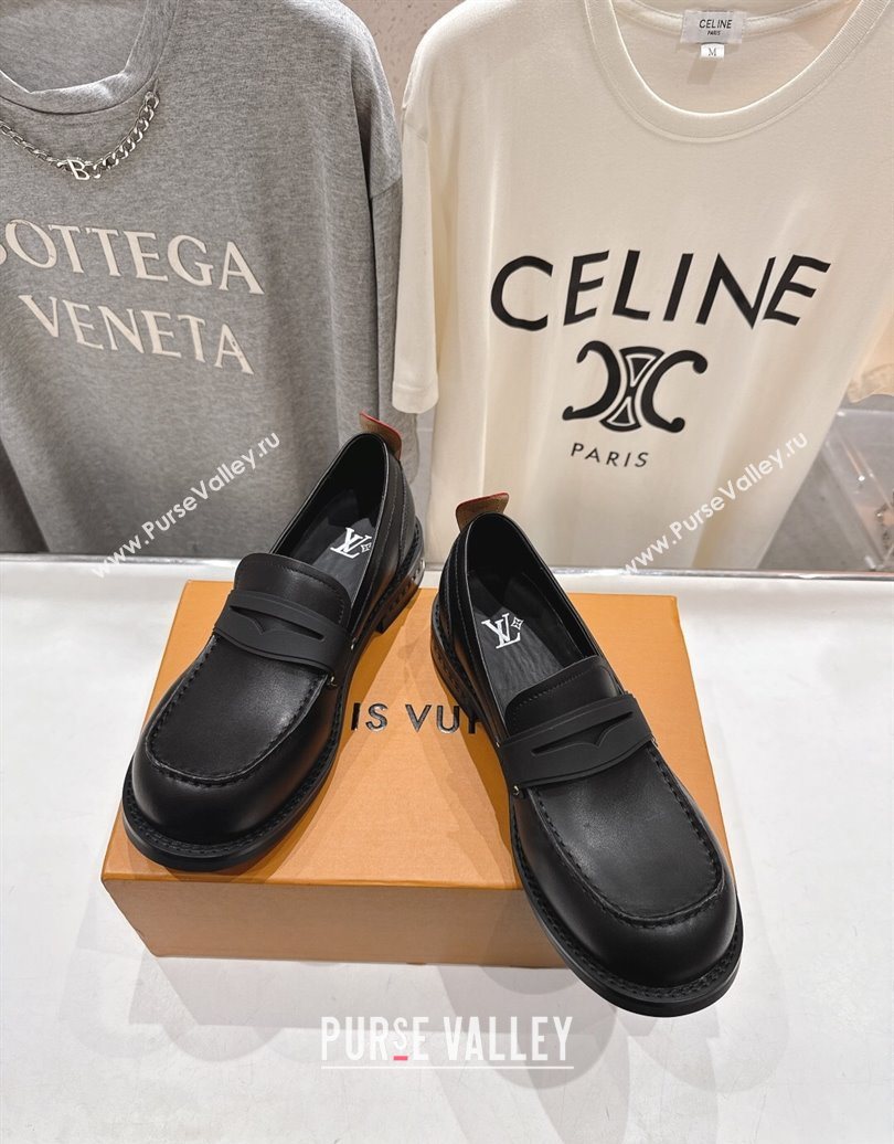 Louis Vuitton LV Bubble Loafers in Calf Leather Black 2025 1AIJHI (MD-251022072)