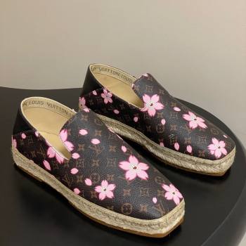 Louis Vuitton LV x TM Cherry Blossom Printed Monogram Canvas Flat Espadrilles 2025 LV102205 (MD-251022041)