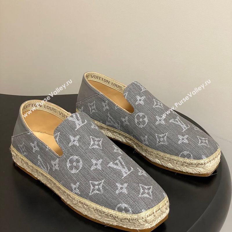 Louis Vuitton Monogram Denim Flat Espadrilles Grey 2025 LV102205 (MD-251022046)