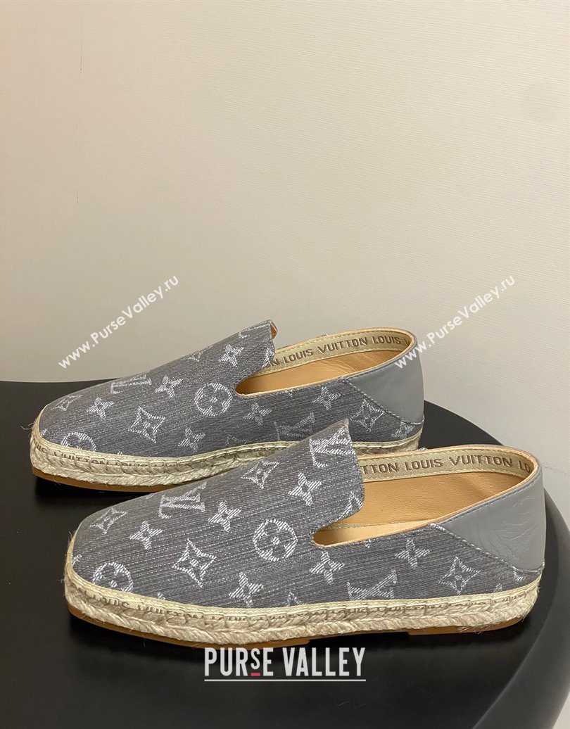 Louis Vuitton Monogram Denim Flat Espadrilles Grey 2025 LV102205 (MD-251022046)