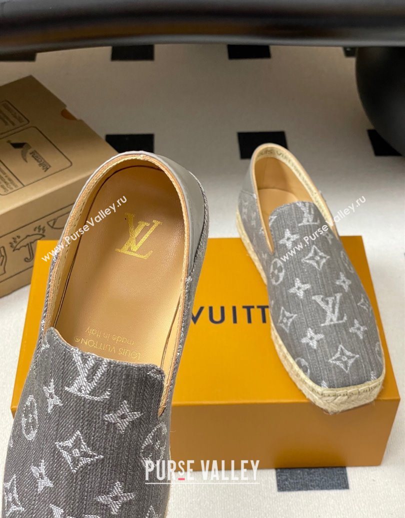 Louis Vuitton Monogram Denim Flat Espadrilles Grey 2025 LV102205 (MD-251022046)