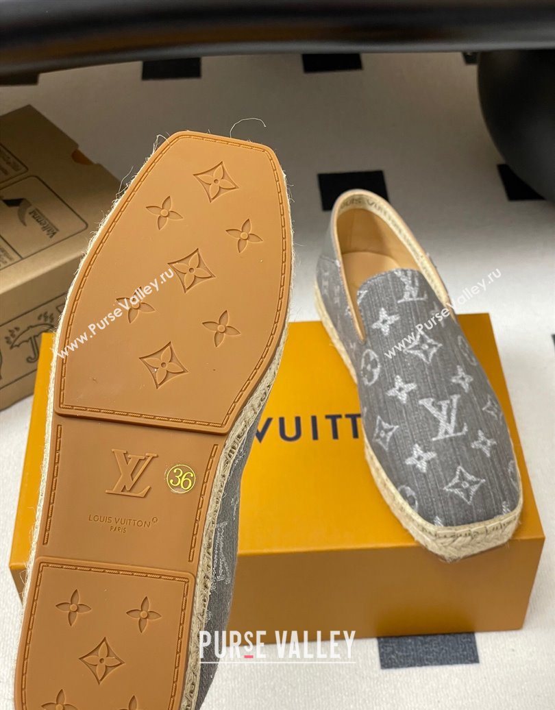 Louis Vuitton Monogram Denim Flat Espadrilles Grey 2025 LV102205 (MD-251022046)