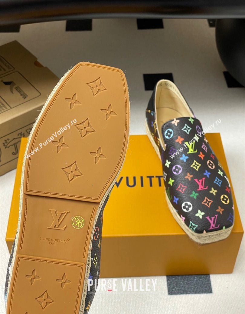 Louis Vuitton LV x TM Monogram Multicolored Canvas Flat Espadrilles Black 2025 LV102205 (MD-251022047)