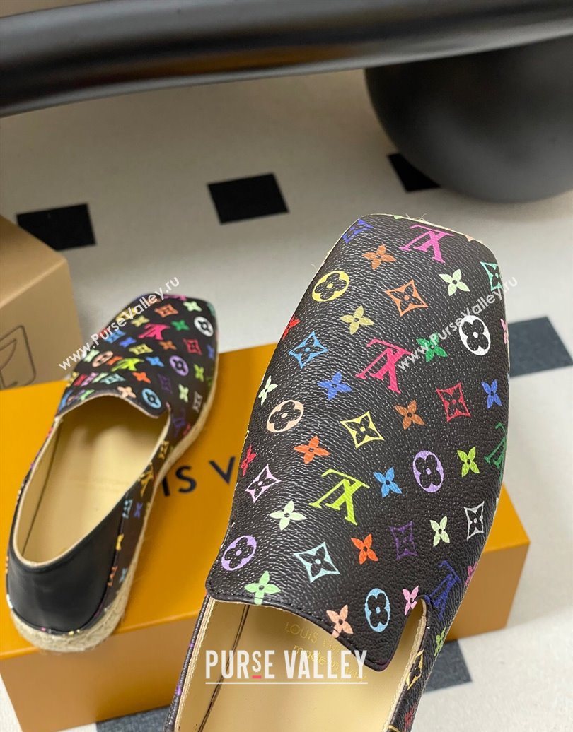 Louis Vuitton LV x TM Monogram Multicolored Canvas Flat Espadrilles Black 2025 LV102205 (MD-251022047)