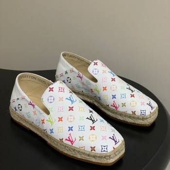 Louis Vuitton LV x TM Monogram Multicolored Canvas Flat Espadrilles White 2025 LV102205 (MD-251022048)