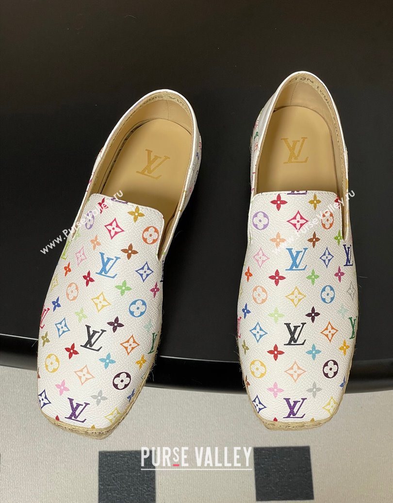 Louis Vuitton LV x TM Monogram Multicolored Canvas Flat Espadrilles White 2025 LV102205 (MD-251022048)