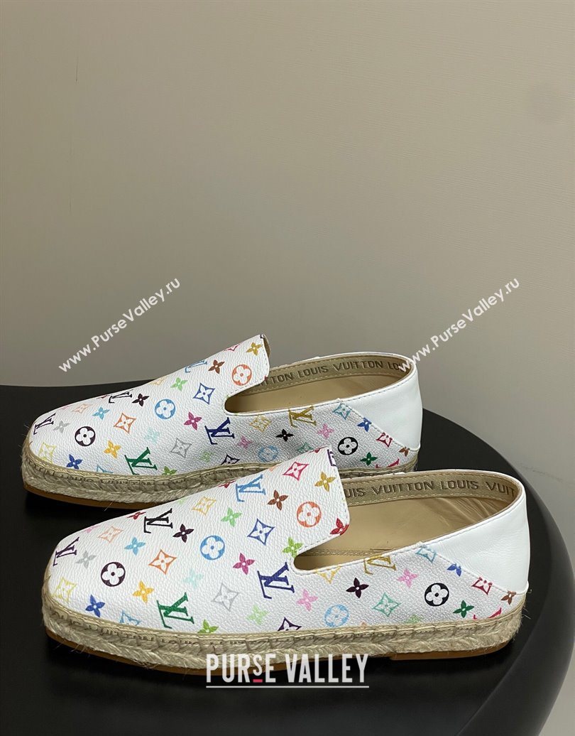 Louis Vuitton LV x TM Monogram Multicolored Canvas Flat Espadrilles White 2025 LV102205 (MD-251022048)