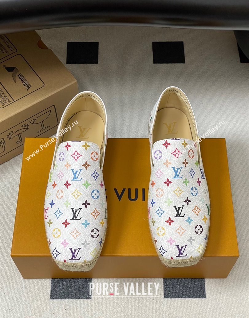 Louis Vuitton LV x TM Monogram Multicolored Canvas Flat Espadrilles White 2025 LV102205 (MD-251022048)