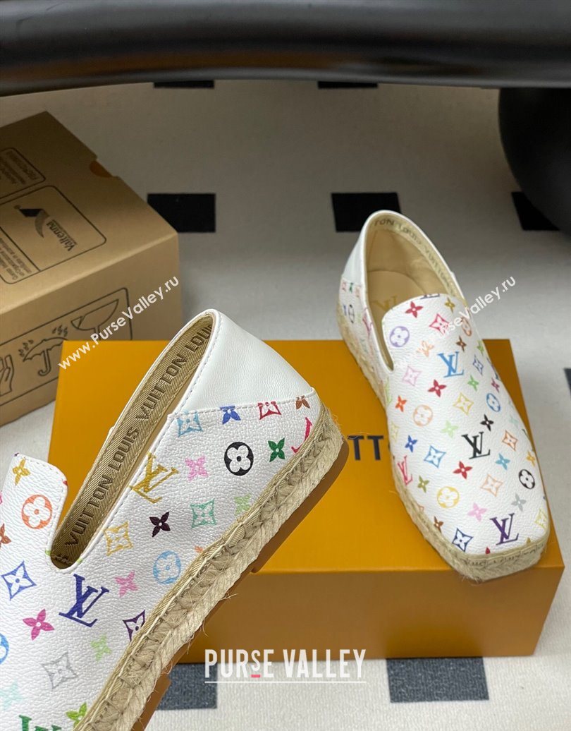 Louis Vuitton LV x TM Monogram Multicolored Canvas Flat Espadrilles White 2025 LV102205 (MD-251022048)