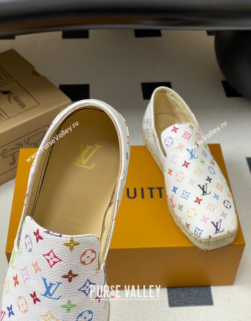 Louis Vuitton LV x TM Monogram Multicolored Canvas Flat Espadrilles White 2025 LV102205 (MD-251022048)