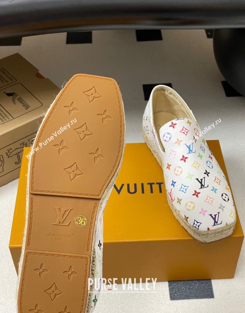 Louis Vuitton LV x TM Monogram Multicolored Canvas Flat Espadrilles White 2025 LV102205 (MD-251022048)