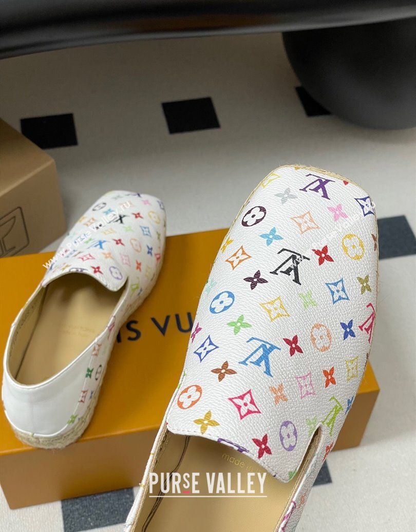 Louis Vuitton LV x TM Monogram Multicolored Canvas Flat Espadrilles White 2025 LV102205 (MD-251022048)