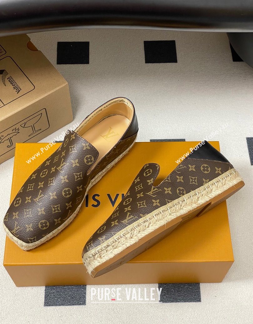Louis Vuitton Monogram Canvas Flat Espadrilles Brown 2025 LV102205 (MD-251022049)