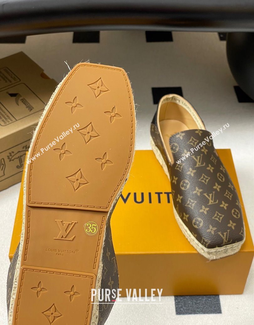Louis Vuitton Monogram Canvas Flat Espadrilles Brown 2025 LV102205 (MD-251022049)