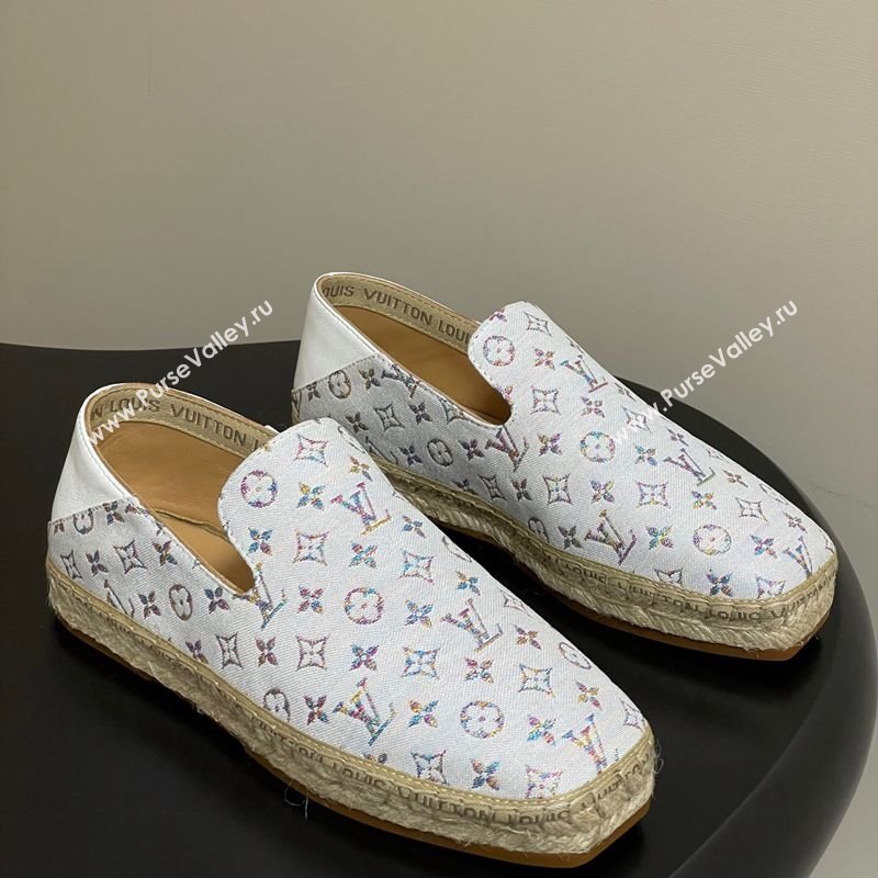 Louis Vuitton LV x TM Monogram Multicolored Textile Flat Espadrilles White 2025 LV102205 (MD-251022050)
