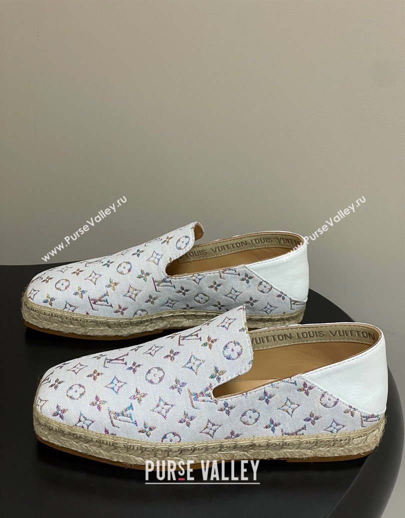Louis Vuitton LV x TM Monogram Multicolored Textile Flat Espadrilles White 2025 LV102205 (MD-251022050)