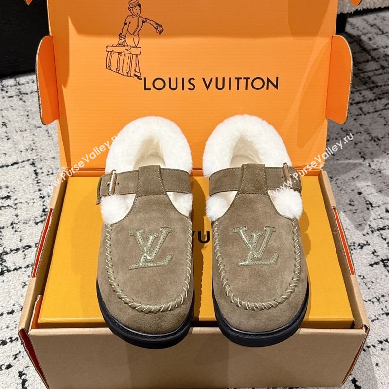 Louis Vuitton Colorado Comfort Mary Janes Loafers in LV Suede and Wool Brown 2025 1AIGKZ (MD-251022079)