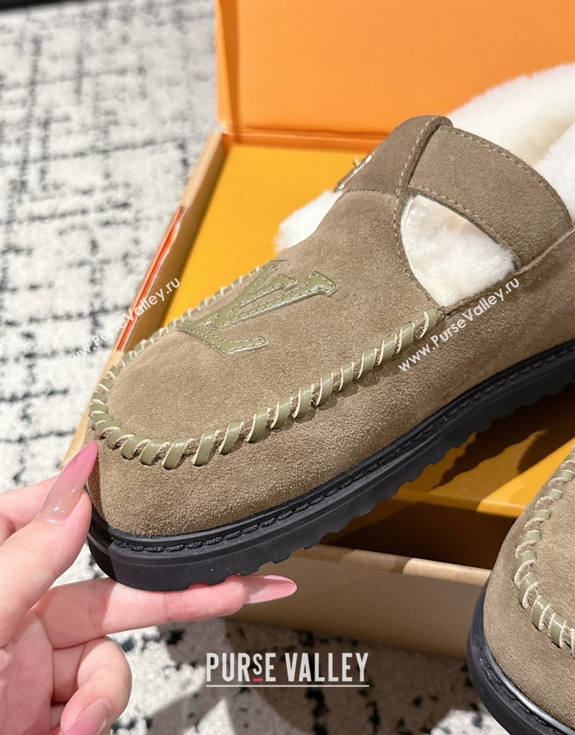 Louis Vuitton Colorado Comfort Mary Janes Loafers in LV Suede and Wool Brown 2025 1AIGKZ (MD-251022079)