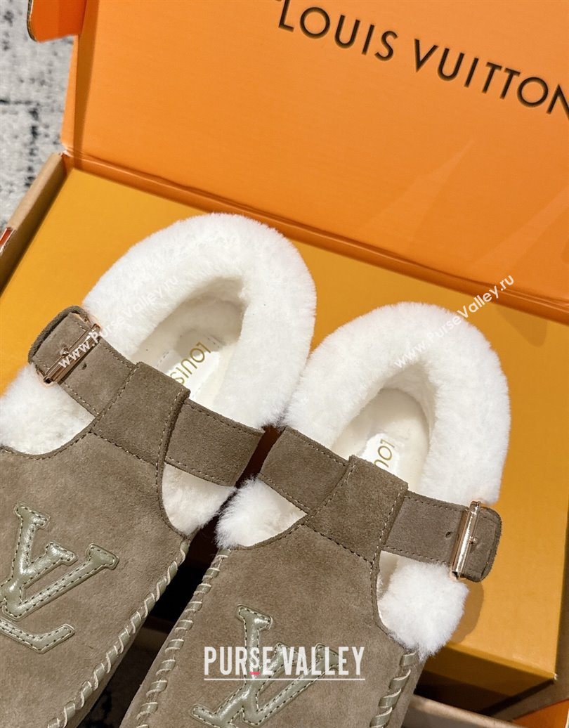 Louis Vuitton Colorado Comfort Mary Janes Loafers in LV Suede and Wool Brown 2025 1AIGKZ (MD-251022079)