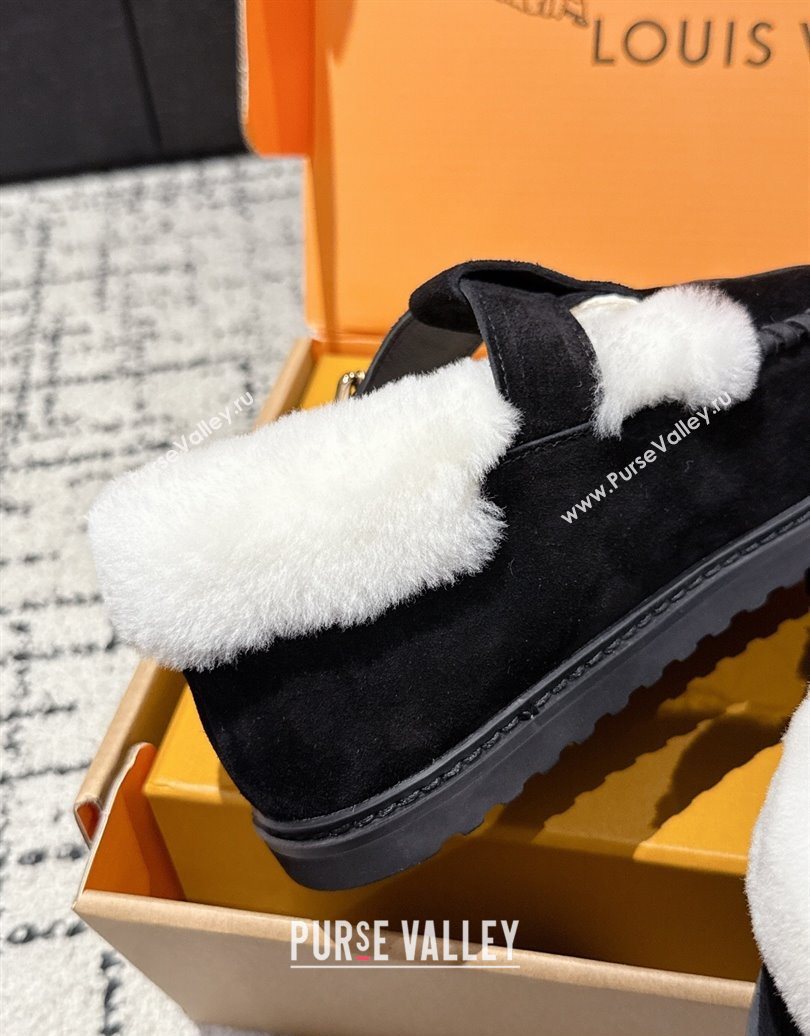 Louis Vuitton Colorado Comfort Mary Janes Loafers in LV Suede and Wool Black 2025 1AIGKZ (MD-251022080)