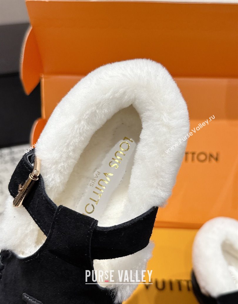 Louis Vuitton Colorado Comfort Mary Janes Loafers in LV Suede and Wool Black 2025 1AIGKZ (MD-251022080)