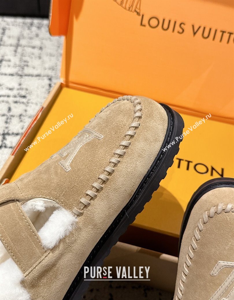 Louis Vuitton Colorado Comfort Mary Janes Loafers in LV Suede and Wool Beige 2025 1AIGKZ (MD-251022081)