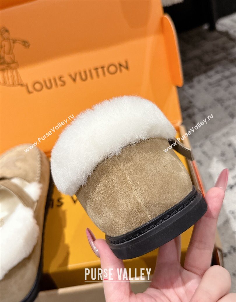 Louis Vuitton Colorado Comfort Mary Janes Loafers in LV Suede and Wool Beige 2025 1AIGKZ (MD-251022081)