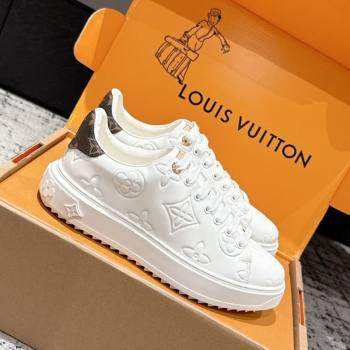 Louis Vuitton Time Out Sneakers in Maxi Monogram Leather White 2025 1022 (MD-251022094)