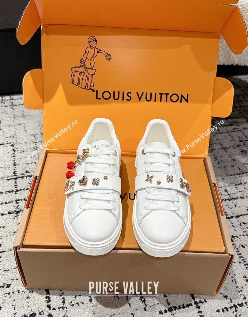 Louis Vuitton Time Out Sneakers in White Leather with Charm 2025 1022 (MD-251022098)
