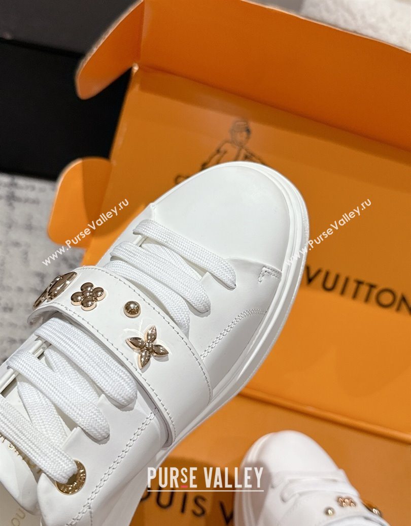 Louis Vuitton Time Out Sneakers in White Leather with Charm 2025 1022 (MD-251022098)