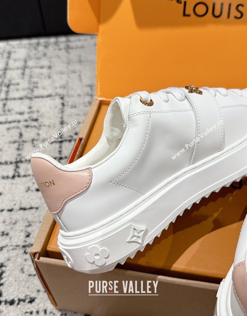 Louis Vuitton Time Out Sneakers in White Leather with Charm 2025 1022 (MD-251022098)