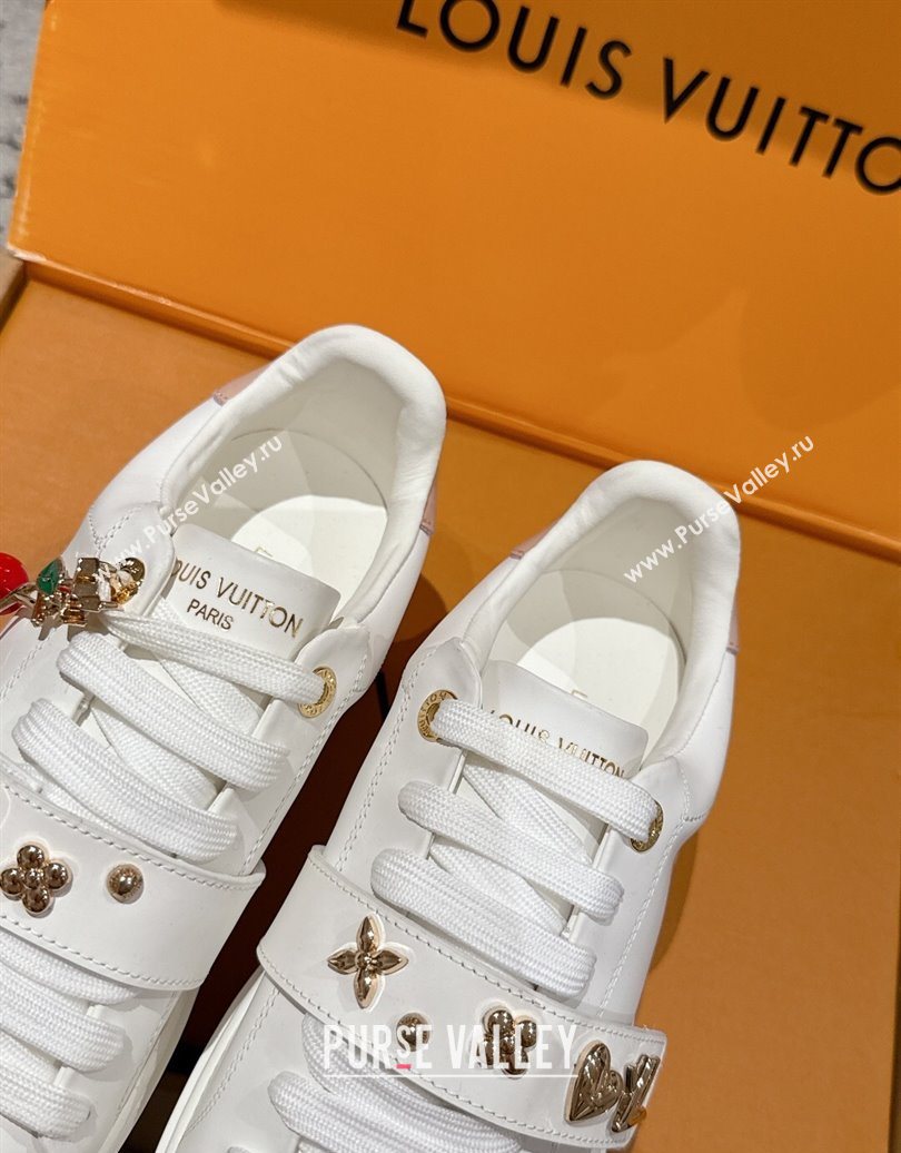 Louis Vuitton Time Out Sneakers in White Leather with Charm 2025 1022 (MD-251022098)