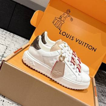 Louis Vuitton Time Out Sneakers in Leather with Tag White/Beige 2025 1022 (MD-251022102)