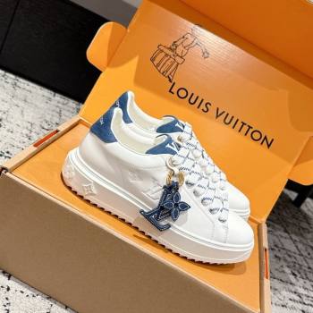 Louis Vuitton Time Out Sneakers in Leather with Monogram LV White/Blue 2025 1022 (MD-251022104)
