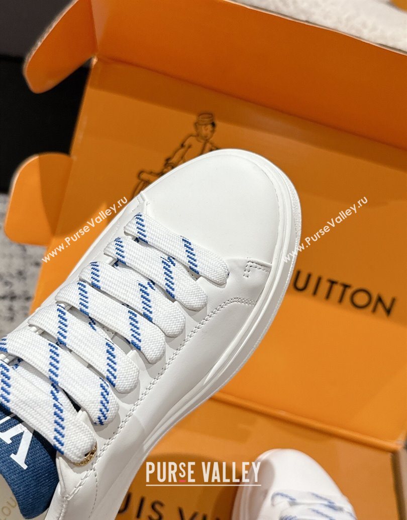 Louis Vuitton Time Out Sneakers in Leather with Monogram LV White/Blue 2025 1022 (MD-251022104)