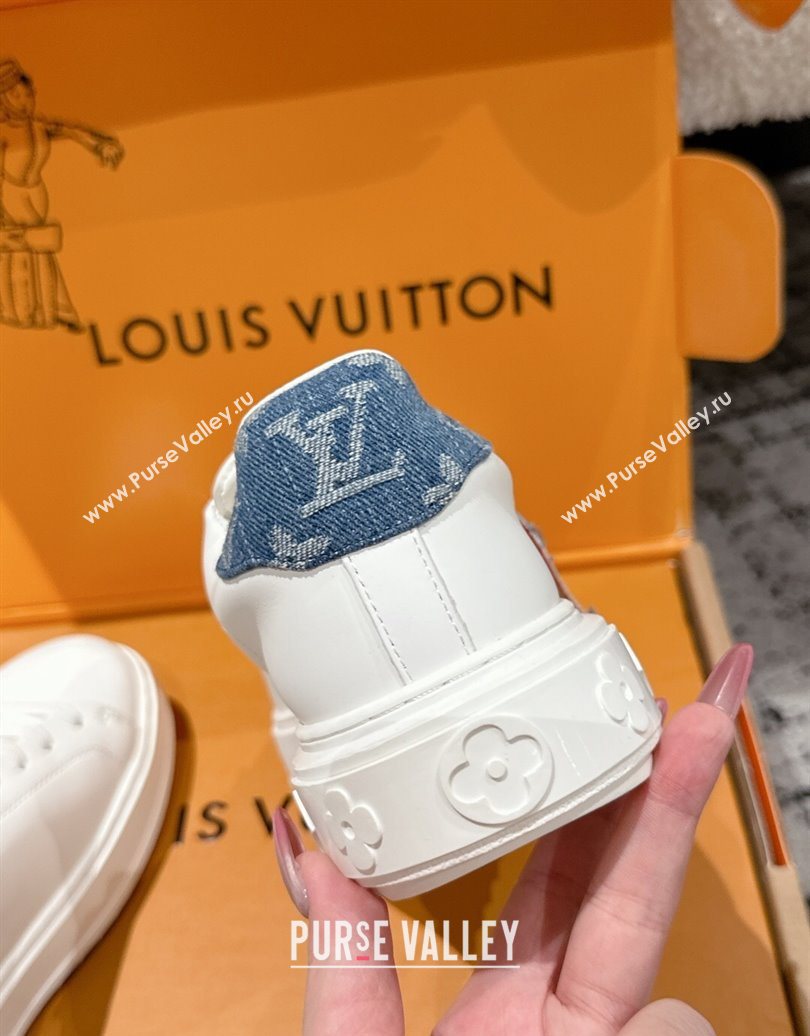 Louis Vuitton Time Out Sneakers in Leather with Tag White/Denim Blue 2025 (MD-251022105)