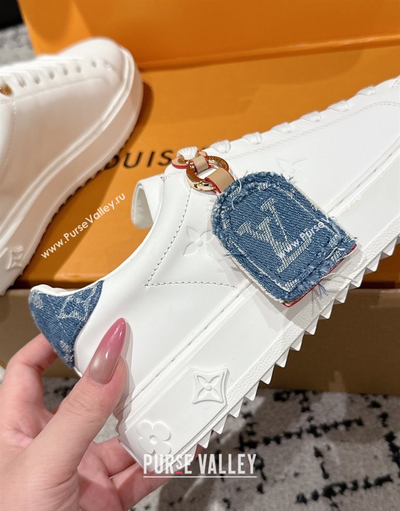 Louis Vuitton Time Out Sneakers in Leather with Tag White/Denim Blue 2025 (MD-251022105)