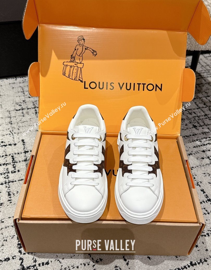 Louis Vuitton Time Out Sneakers in Leather with Side LV White 2025 1AIEFC (MD-251022106)