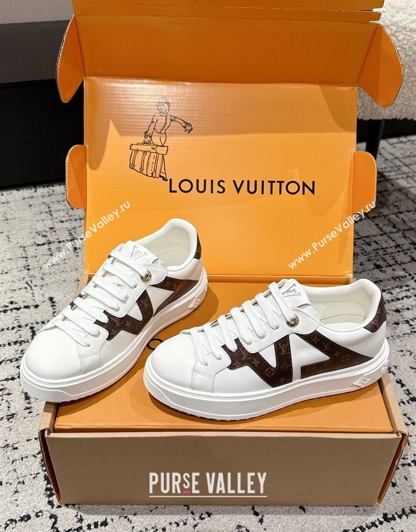 Louis Vuitton Time Out Sneakers in Leather with Side LV White 2025 1AIEFC (MD-251022106)