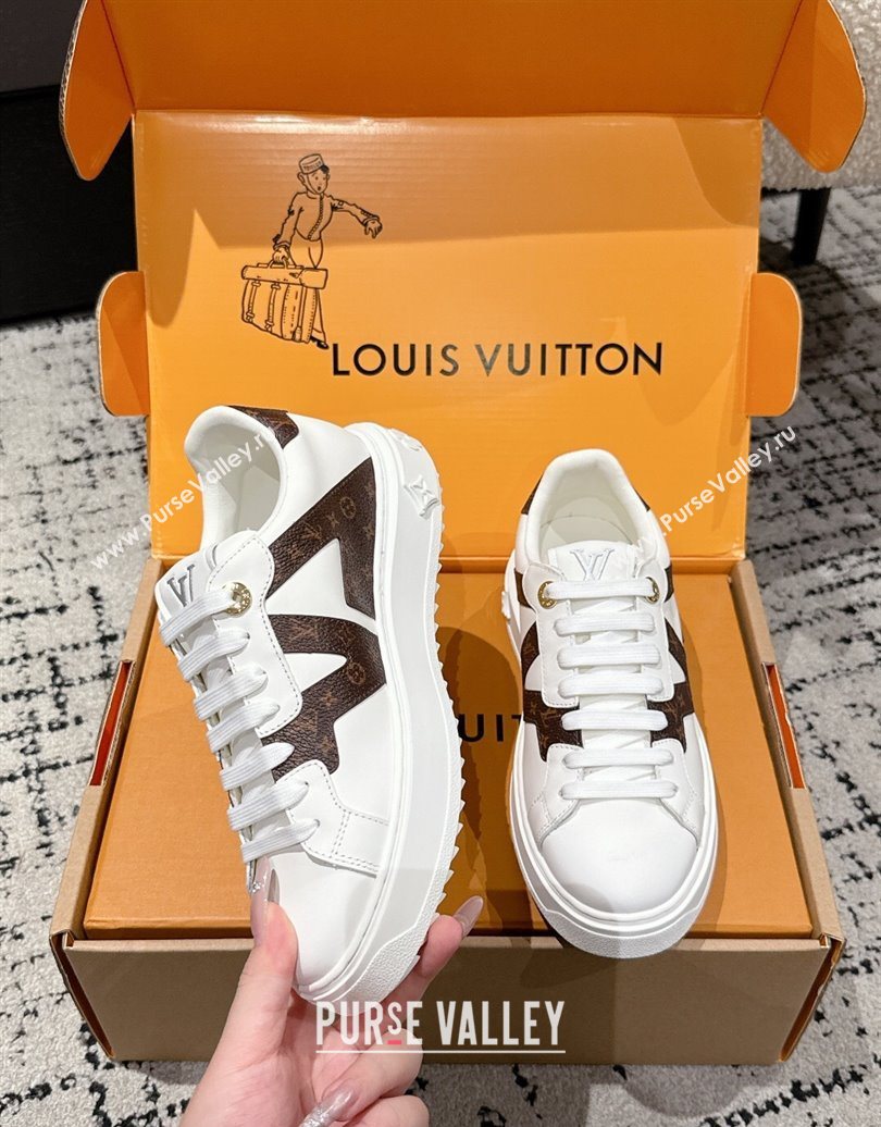 Louis Vuitton Time Out Sneakers in Leather with Side LV White 2025 1AIEFC (MD-251022106)