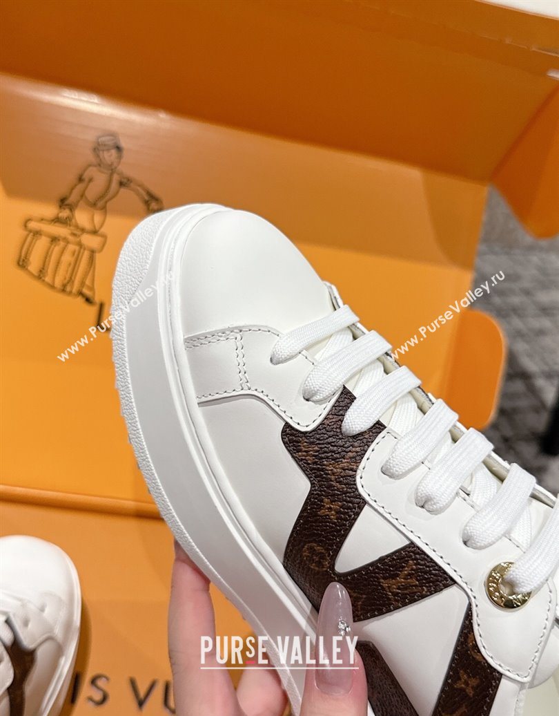 Louis Vuitton Time Out Sneakers in Leather with Side LV White 2025 1AIEFC (MD-251022106)
