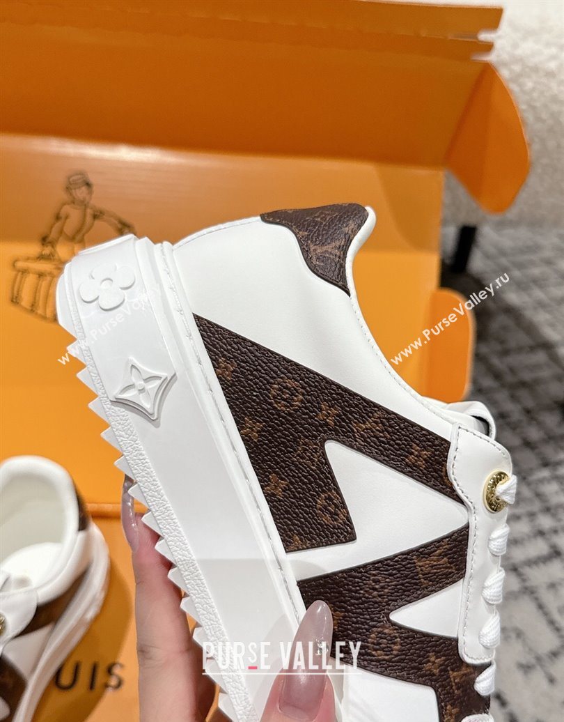 Louis Vuitton Time Out Sneakers in Leather with Side LV White 2025 1AIEFC (MD-251022106)