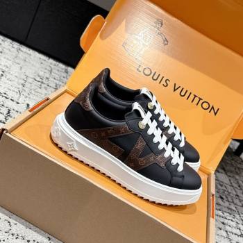 Louis Vuitton Time Out Sneakers in Leather with Side LV Black 2025 1AIEFC (MD-251022107)