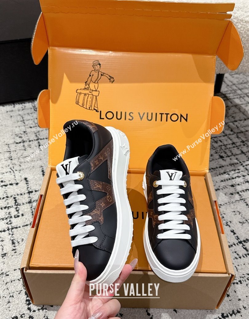 Louis Vuitton Time Out Sneakers in Leather with Side LV Black 2025 1AIEFC (MD-251022107)