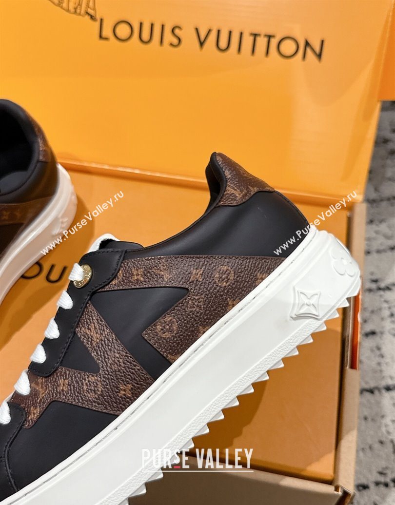 Louis Vuitton Time Out Sneakers in Leather with Side LV Black 2025 1AIEFC (MD-251022107)